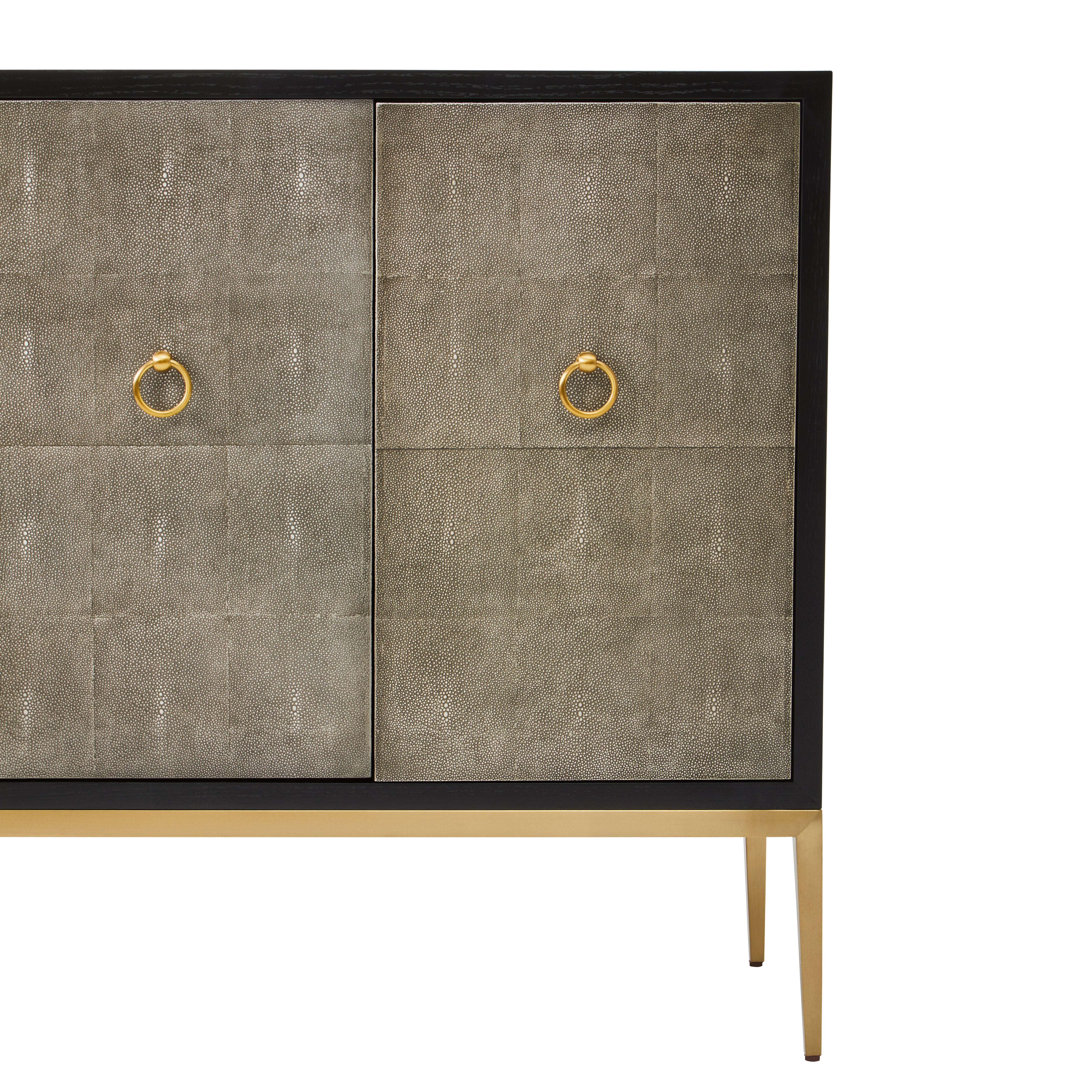 Roselle Grey Faux Shagreen Sideboard